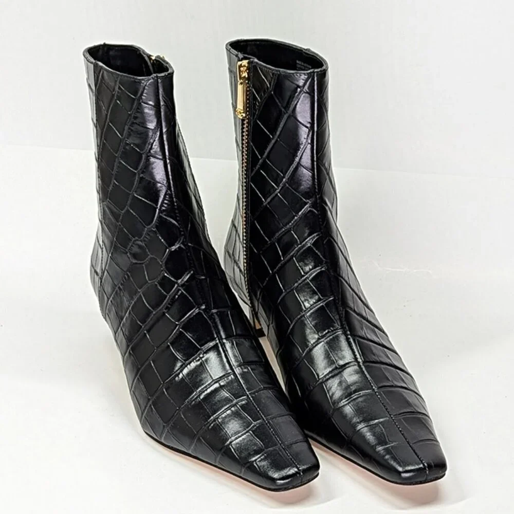 Michael Kors Women's Cosmo Croc-Embossed Booties Kitten Heel Size 6 (MSRP $175)